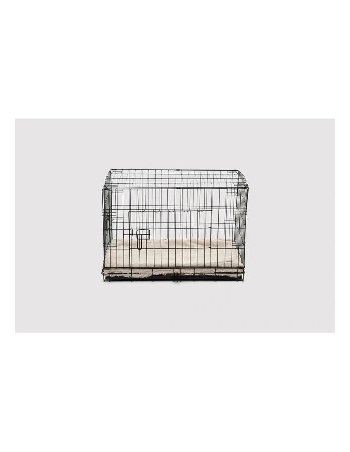 Faux Fur Crate Dog Bed in Beige image 7