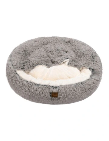 Hooded Snookie Dog Bed in Grey