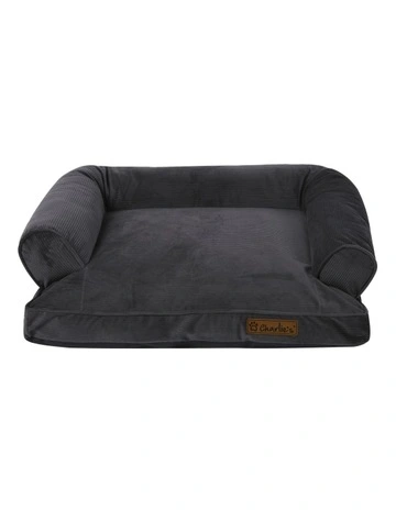 Corduroy Dog Sofa Bed in Charcoal
