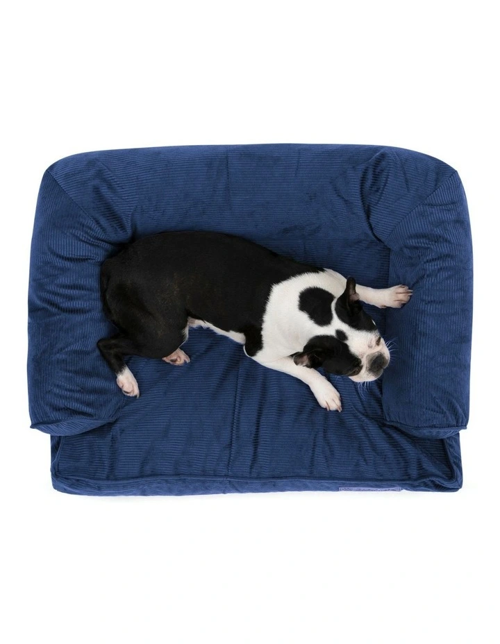 Corduroy Dog Sofa Bed in Navy image 3