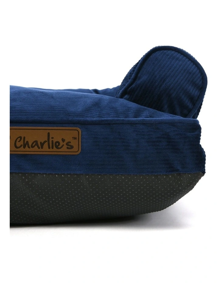 Corduroy Dog Sofa Bed in Navy image 4