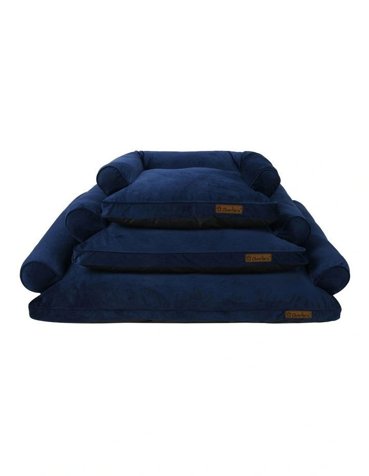 Corduroy Dog Sofa Bed in Navy image 5