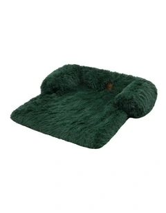 Shaggy Sofa Protector Calming Dog Bed in Eden Green