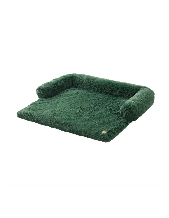 Shaggy Sofa Protector Calming Dog Bed in Eden Green image 4