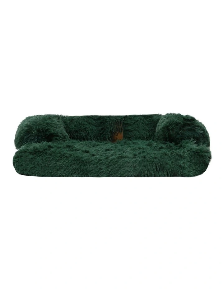 Shaggy Sofa Protector Calming Dog Bed in Eden Green image 6