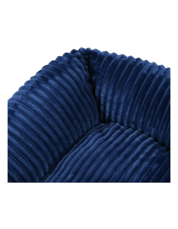Ascher Plush Corduroy Square Dog Bed in Navy image 4