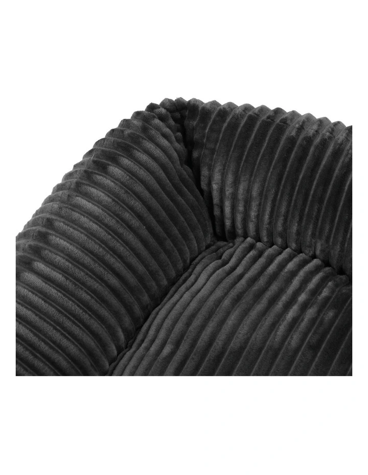 Ascher Plush Corduroy Square Dog Bed in Grey image 3