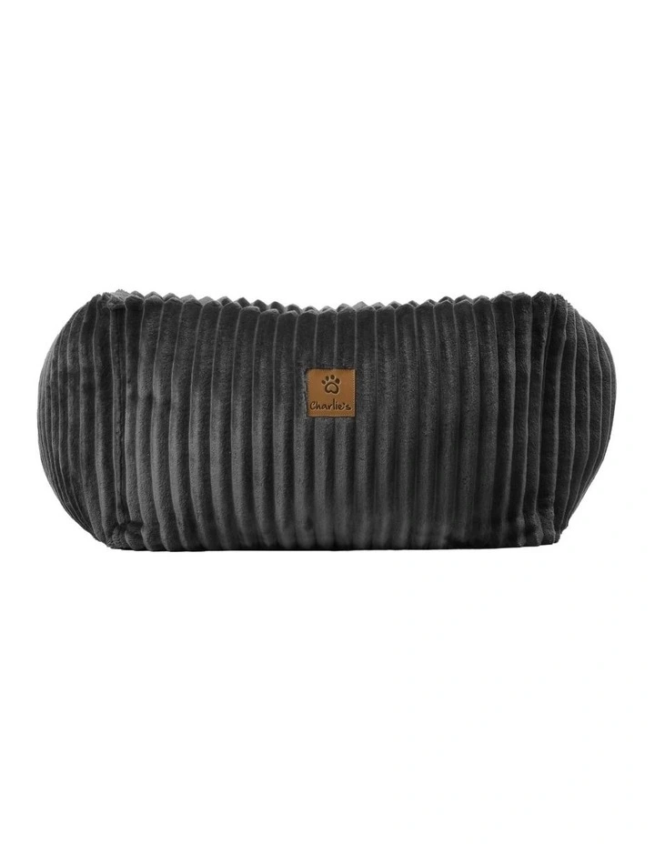 Ascher Plush Corduroy Square Dog Bed in Grey image 6