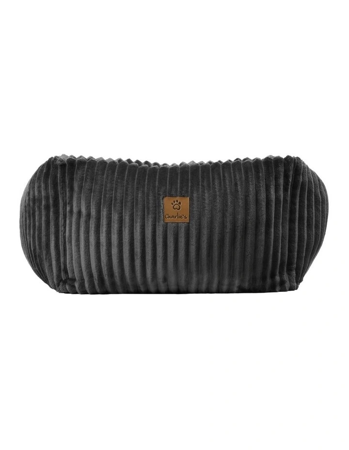 Ascher Plush Corduroy Square Dog Bed in Grey image 6