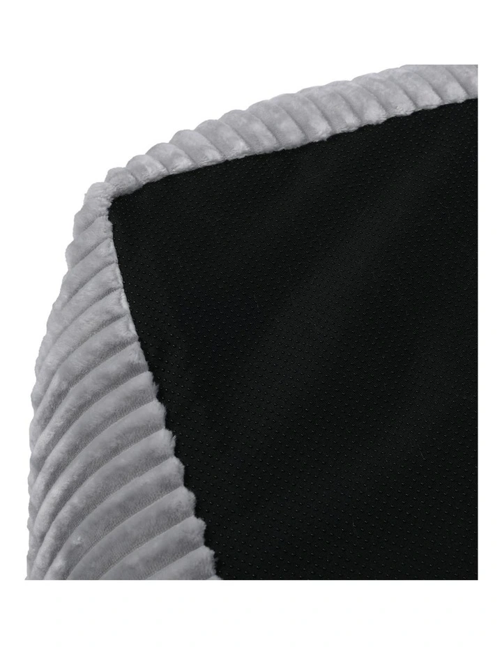 Ascher Plush Corduroy Square Dog Bed in Silver image 3