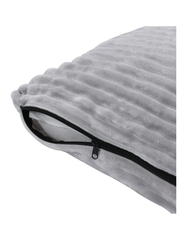 Ascher Plush Corduroy Square Dog Bed in Silver image 4