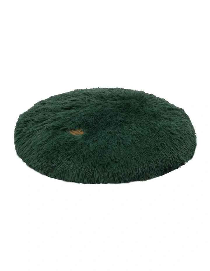 Shaggy Faux Fur Round Calming Dog in Eden Green image 1