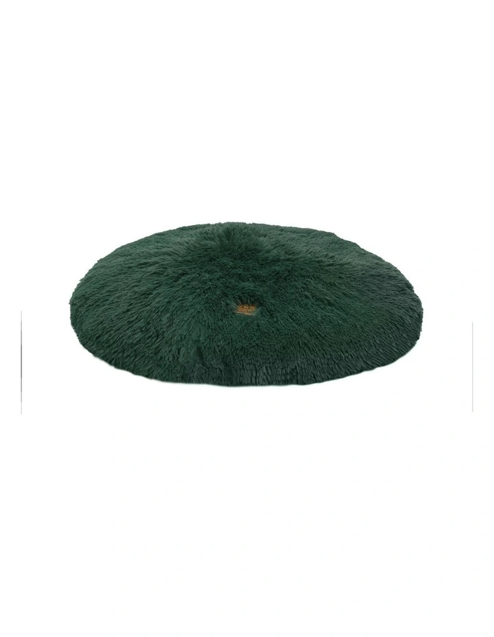 Shaggy Faux Fur Round Calming Dog in Eden Green image 2