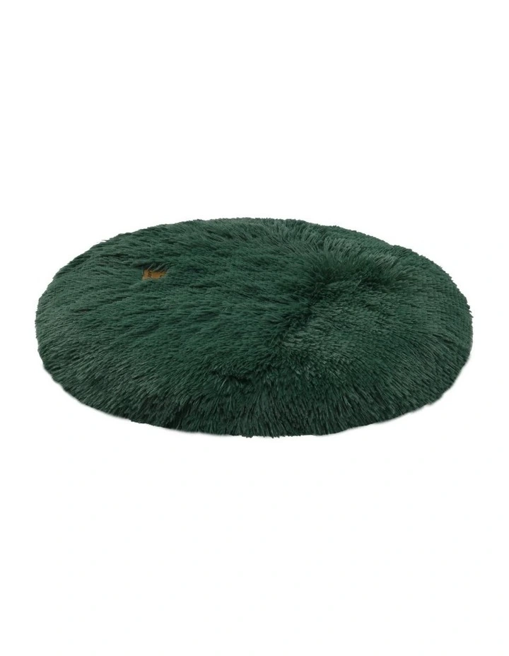 Shaggy Faux Fur Round Calming Dog in Eden Green image 3
