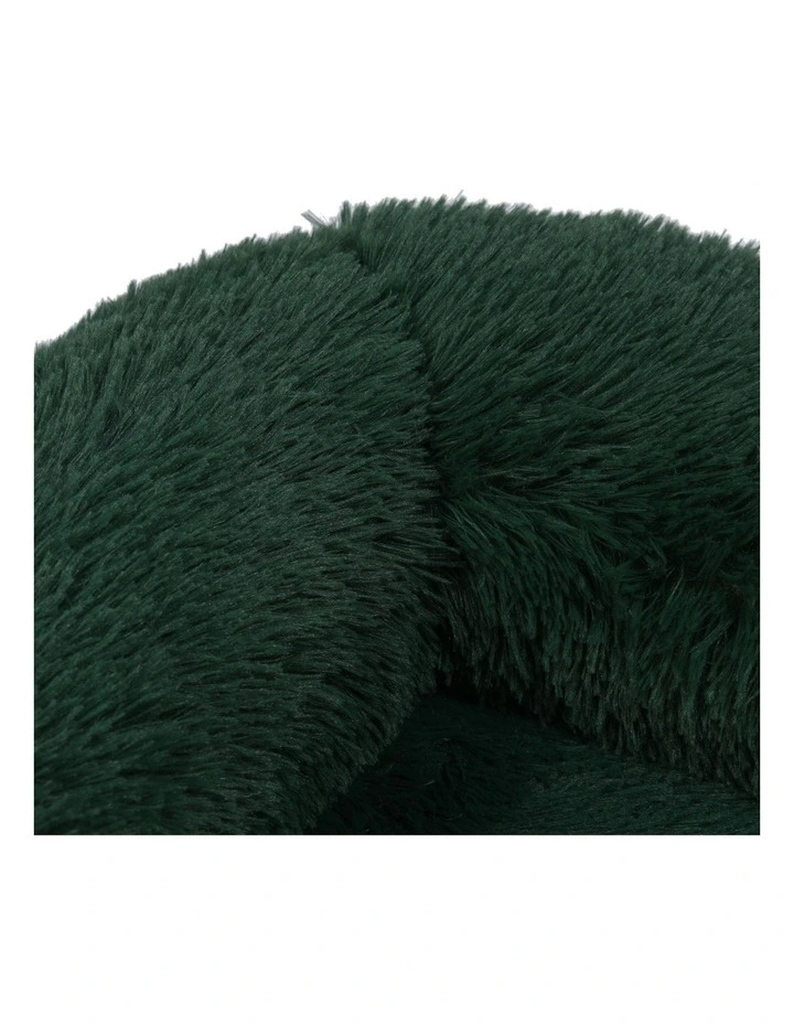Shaggy Memory Foam Sofa Dog Bed With Bolster in Eden Green image 3