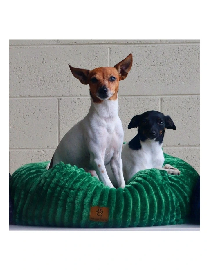 Ascher Plush Corduroy Square Dog Bed in Eden Green image 7