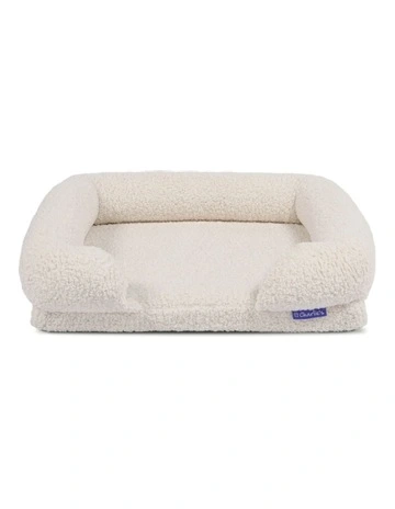 Teddy Fleece Orthopedic Memory Foam Sofa Dog Bed in Cream