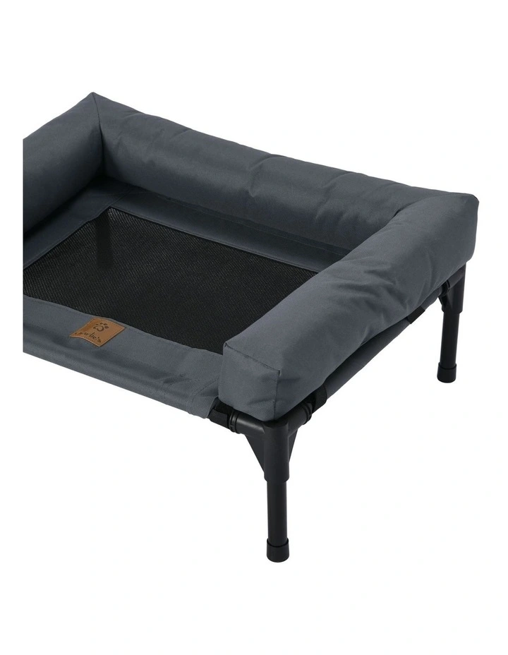 Elevated Trampoline Bolster Sofa Dog Bed in Grey image 2