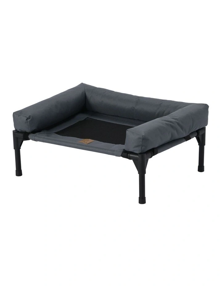 Elevated Trampoline Bolster Sofa Dog Bed in Grey image 3