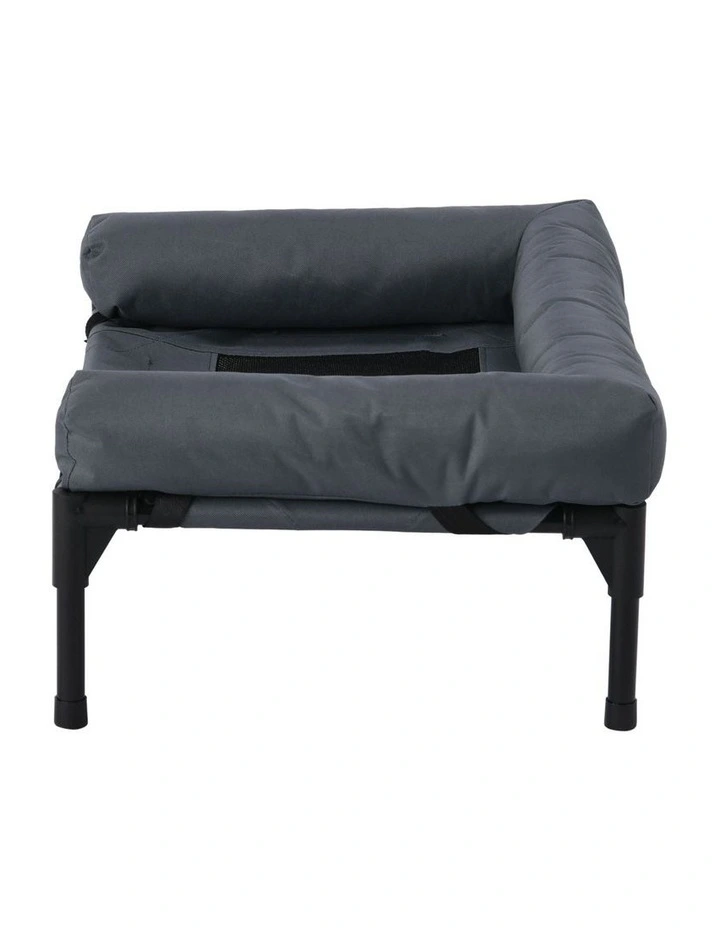 Elevated Trampoline Bolster Sofa Dog Bed in Grey image 4