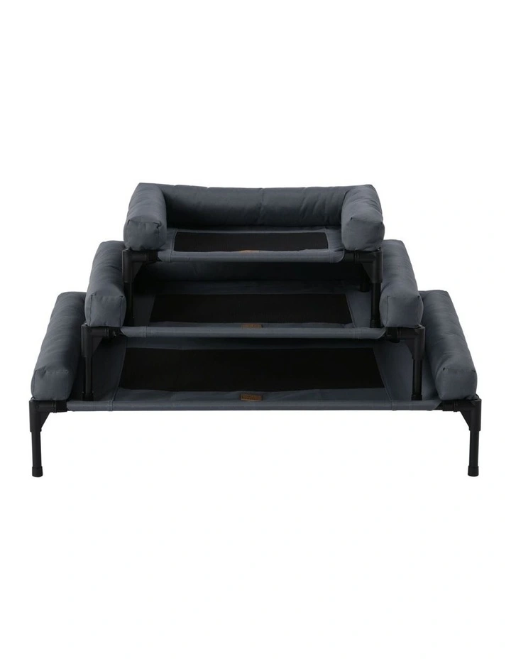 Elevated Trampoline Bolster Sofa Dog Bed in Grey image 5