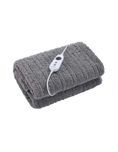 Coral Fleece Electric Heated Throw Blanket in Silver
