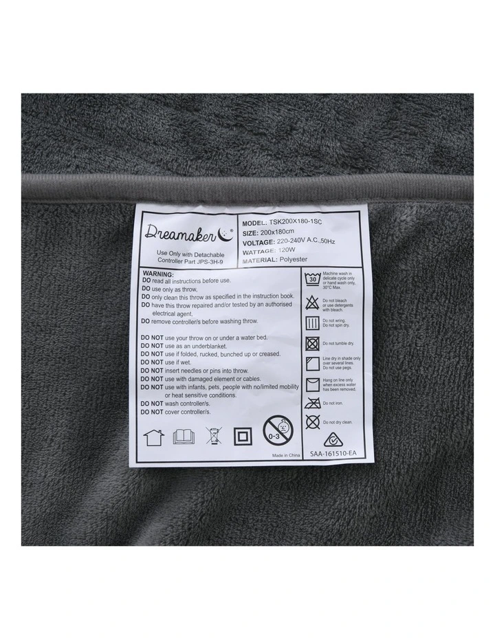 Coral Fleece Electric Heated Throw Blanket in Silver image 4