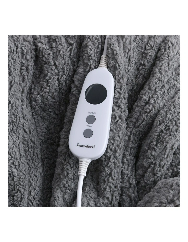 Coral Fleece Electric Heated Throw Blanket in Silver image 7