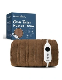 Coral Fleece Electric Heated Throw Blanket 160x120cm in Latte