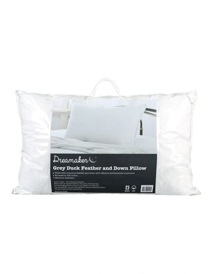 Duck feather and Down Pillow 48 x 73 cm in White image 3