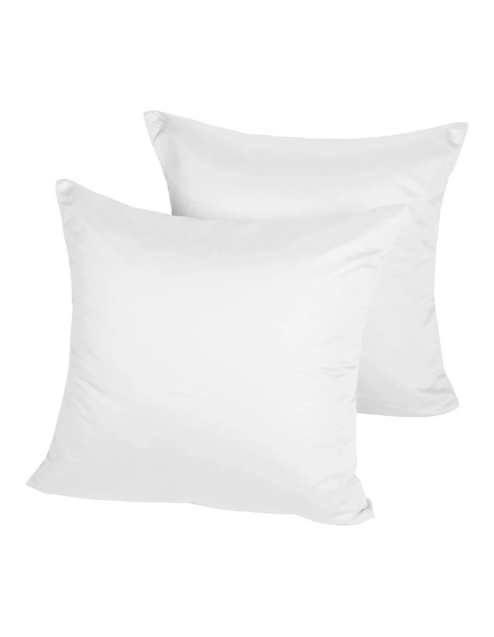 500 Thread Count Cotton Sateen Euro Pillowcase Twin Pack in White image 1