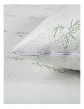 Bamboo Knitted Waterproof Standard Pillow Protector 48x73cm (2 Pack) in White