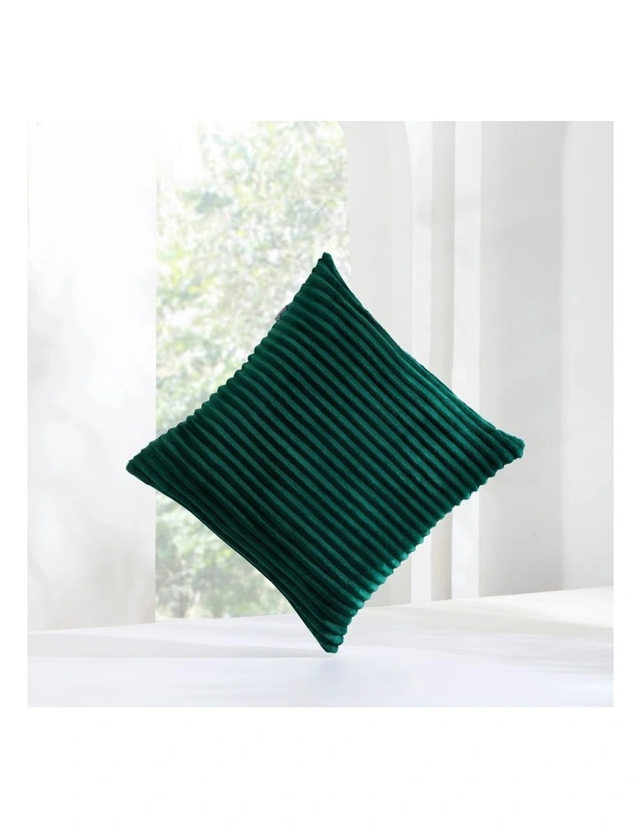 Embossed Teddy Fleece Cushion 45x45cm in Emerald image 2