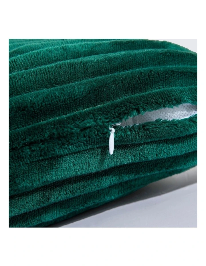 Embossed Teddy Fleece Cushion 45x45cm in Emerald image 5