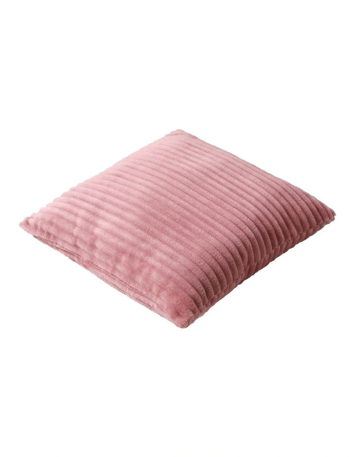 Embossed Teddy Fleece Cushion 45x45cm in Blush image 3