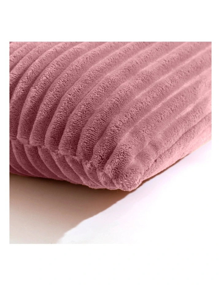 Embossed Teddy Fleece Cushion 45x45cm in Blush image 4