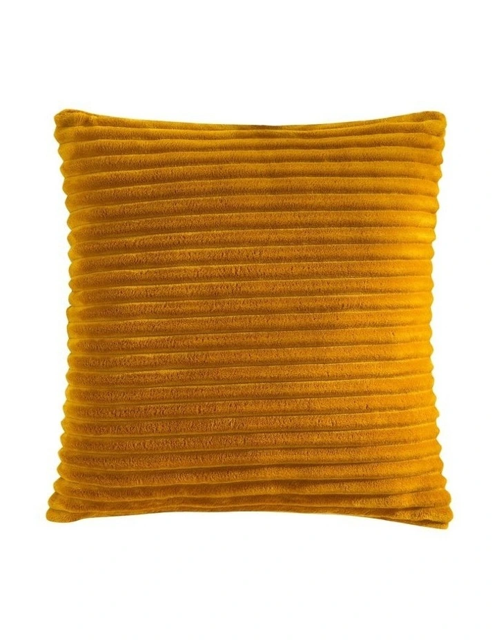 Embossed Teddy Fleece Cushion 45x45cm in Mustard image 1