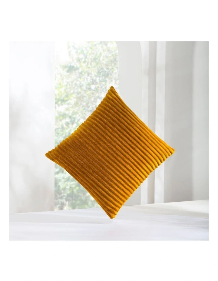 Embossed Teddy Fleece Cushion 45x45cm in Mustard image 2