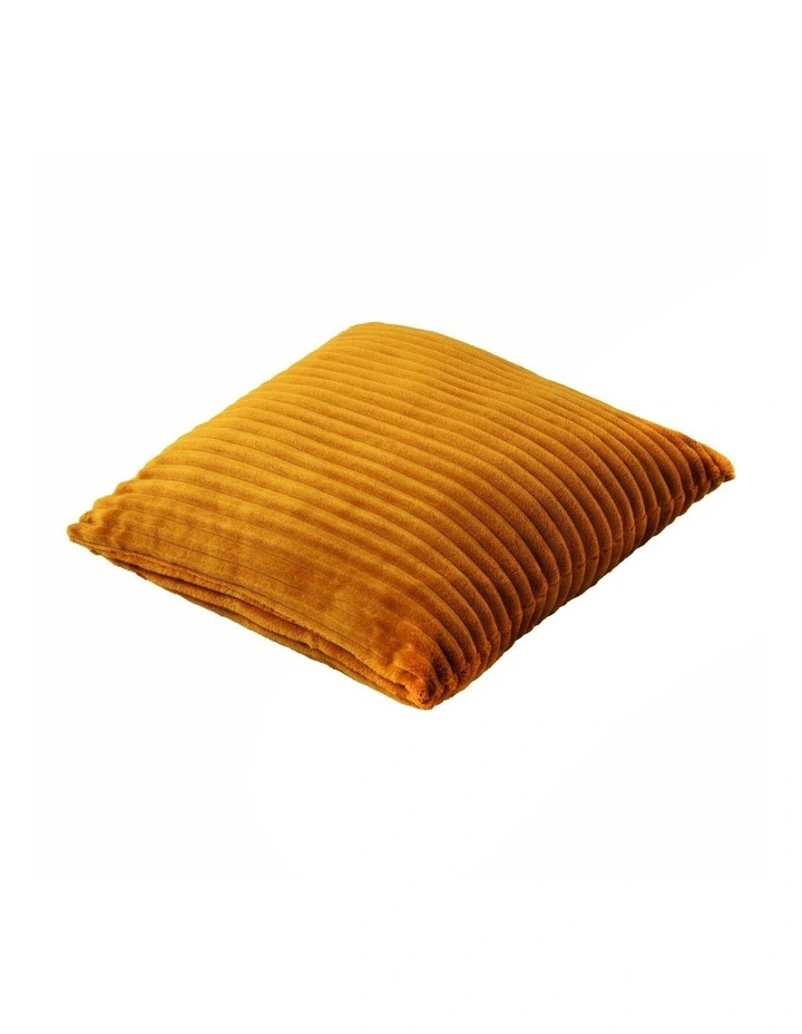 Embossed Teddy Fleece Cushion 45x45cm in Mustard image 3
