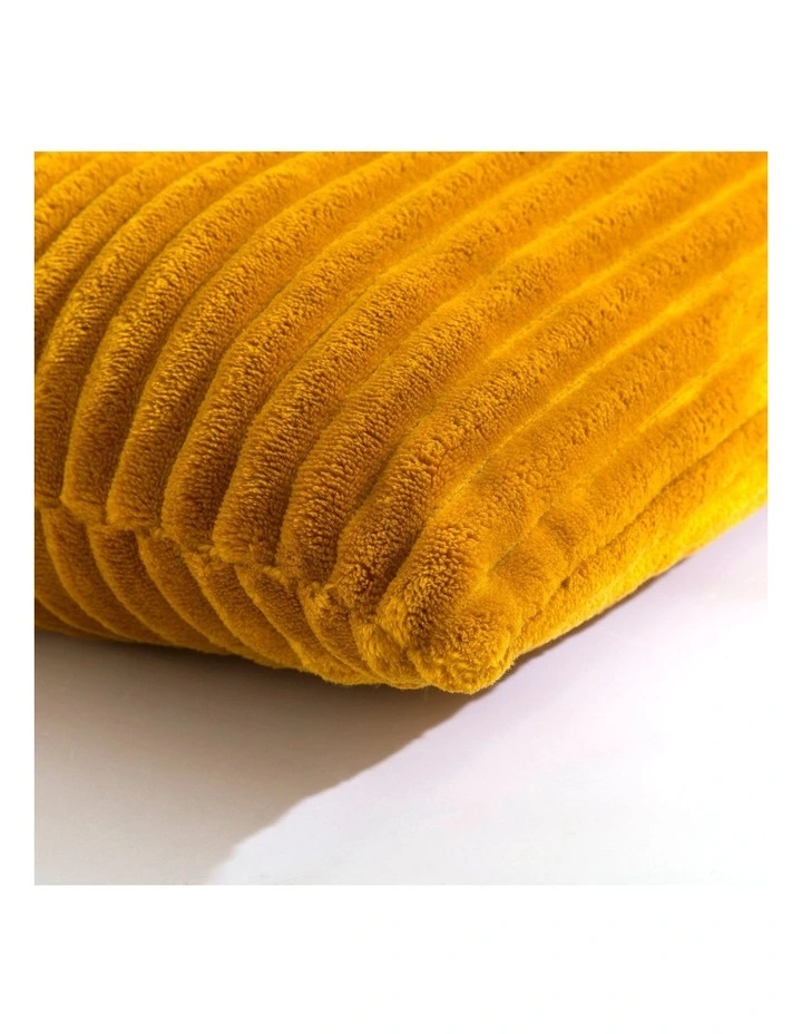 Embossed Teddy Fleece Cushion 45x45cm in Mustard image 4
