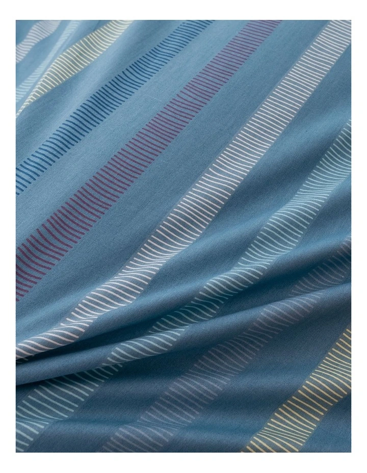 Gio Stripes Cotton Reversible Quilt Cover Set in Blue image 4