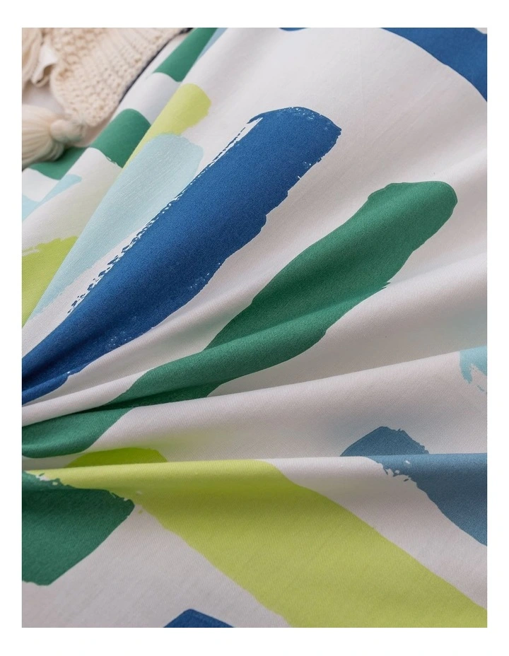 Gio Stripes Cotton Reversible Quilt Cover Set in Blue image 5