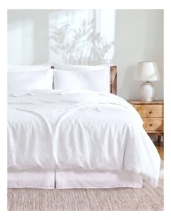 Linen Cotton Quilt Cover Set in White