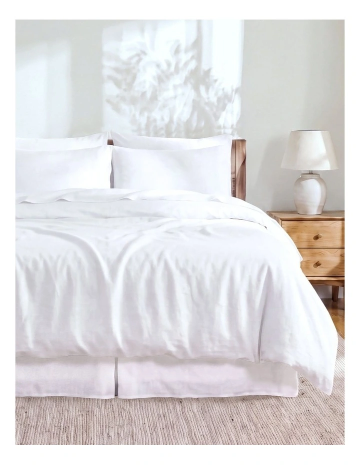 Linen Cotton Quilt Cover Set in White image 1