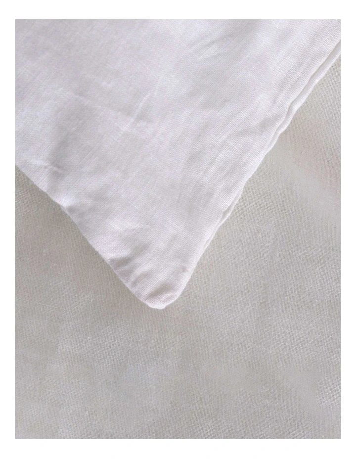 Linen Cotton Quilt Cover Set in White image 4