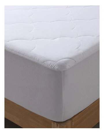 Quilted Cotton Filled Mattress Protector in White