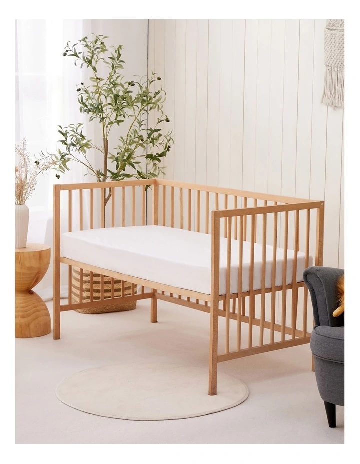 Bamboo Cotton Jersey Cot Waterproof Mattress Protector in White image 3