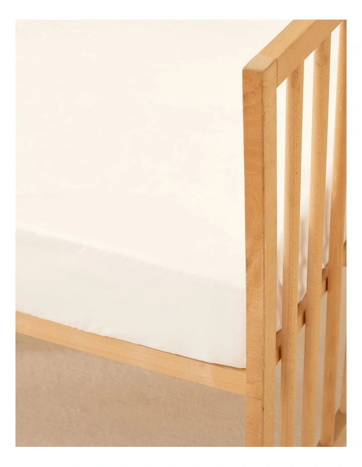 Bamboo Cotton Jersey Cot Waterproof Mattress Protector in White image 4