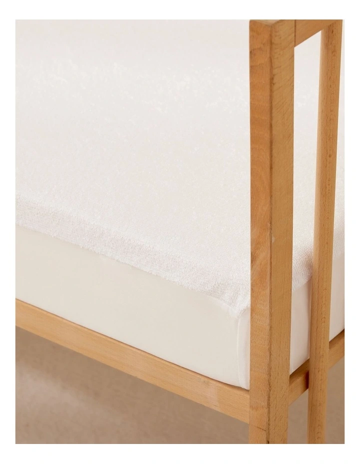 Bamboo Terry Cot Waterproof Mattress Protector Standard in White image 4
