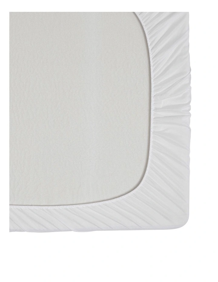 Bamboo Terry Cot Waterproof Mattress Protector Standard in White image 5